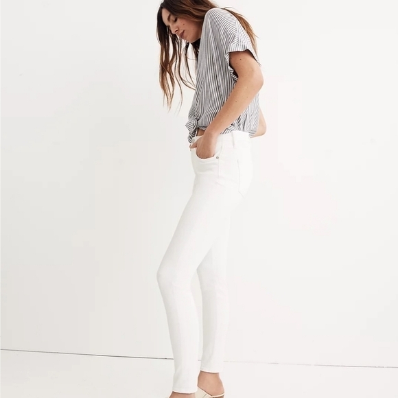 Madewell 9" Mid-Rise Skinny Jeans in Pure White size 26 - Picture 2 of 11